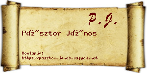 Pásztor János névjegykártya