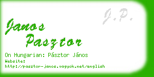 janos pasztor business card